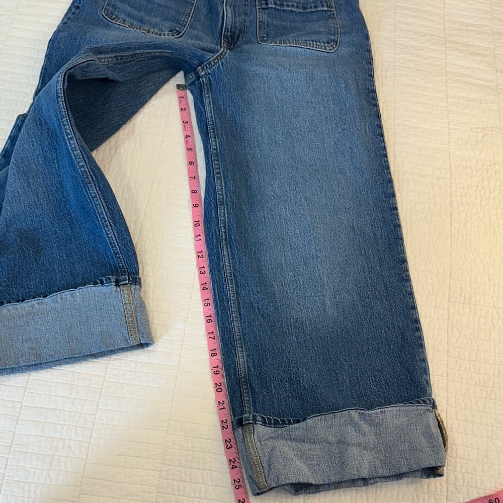 Free Assembly sz 12 Wide Leg High Rise Cuff Straight Leg - Picture 7 of 10